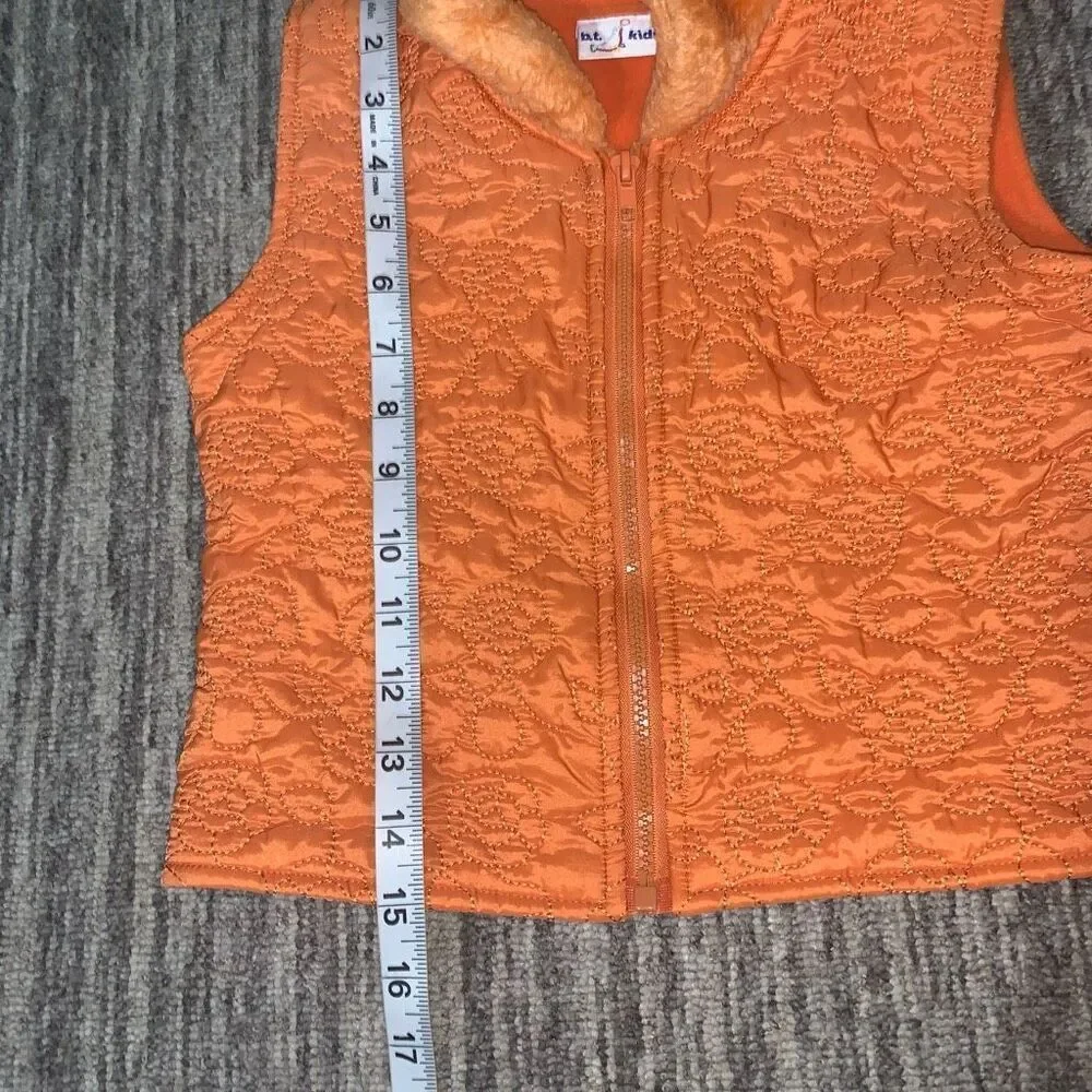B T Kids Girls Size‎ 4T Zip Vest & Sweater 2 Piece Set Outfit Orange Pink Winter